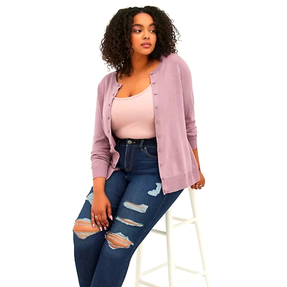 Torrid Size 2 Light Purple Button Up Cardigan - image 1